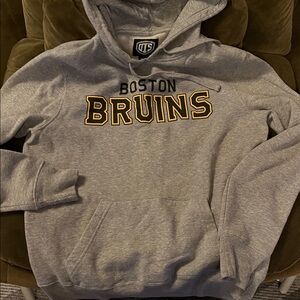 Boston Bruins gray hooded sweatshirt